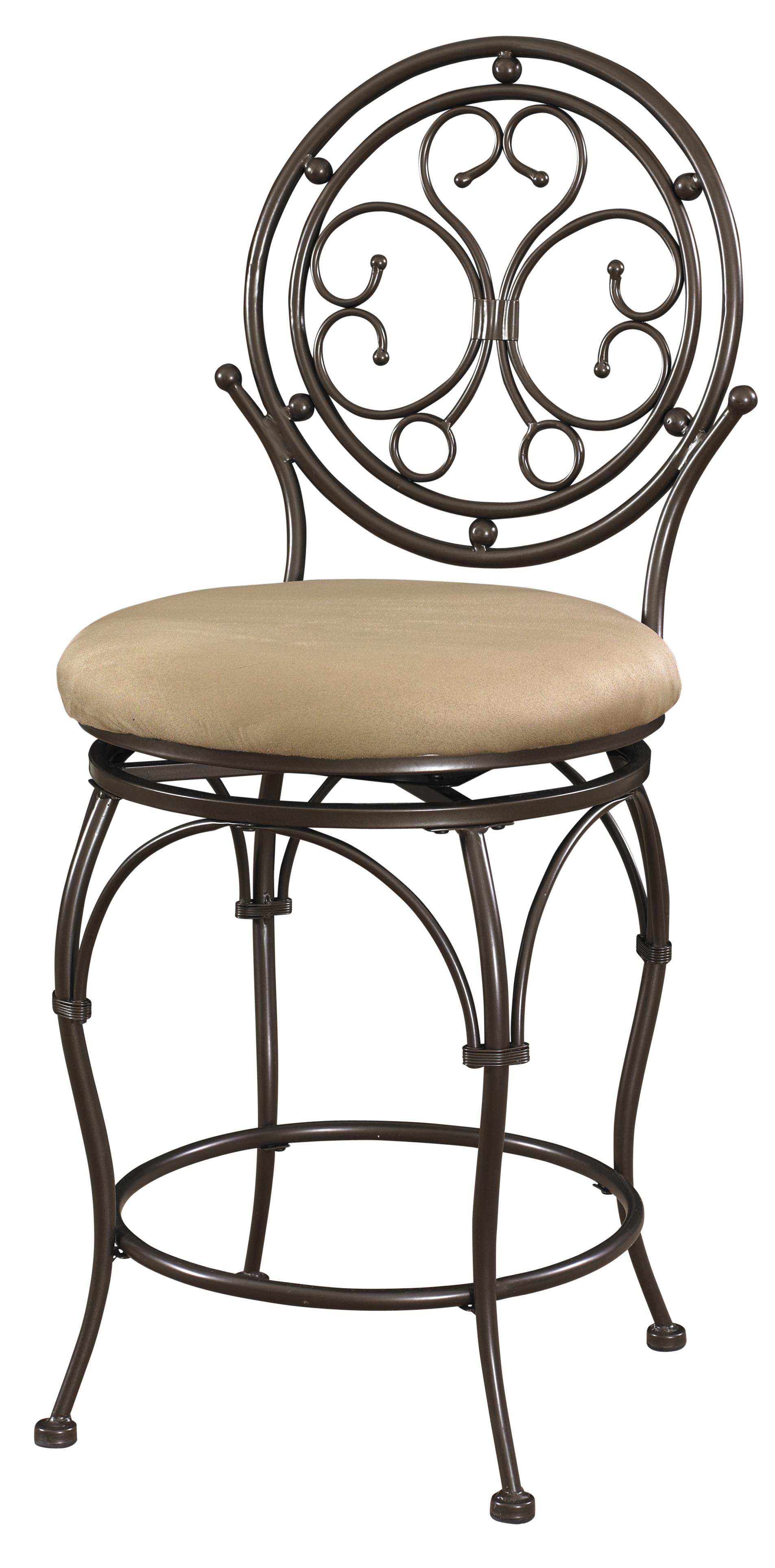 Powell big & tall copper online stamped back stool with arms